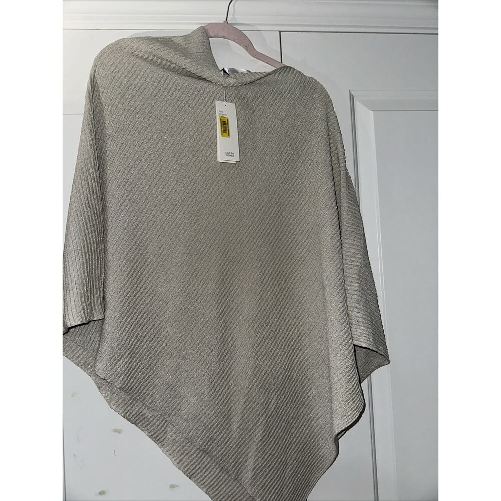 Eileen Fisher Metallic Poncho Sweater